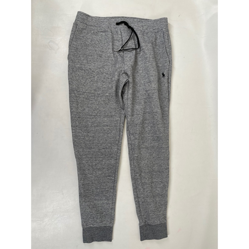 Polo Ralph Lauren Mens Jogger Sweatpants Heather Gray Cotton Blend Size M Pony